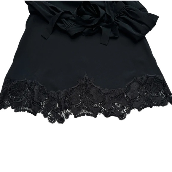 Jonathan Simkhai Women’s Sz 8 Black Lace Shift Long Sleeve Mini Dress - Picture 7 of 9